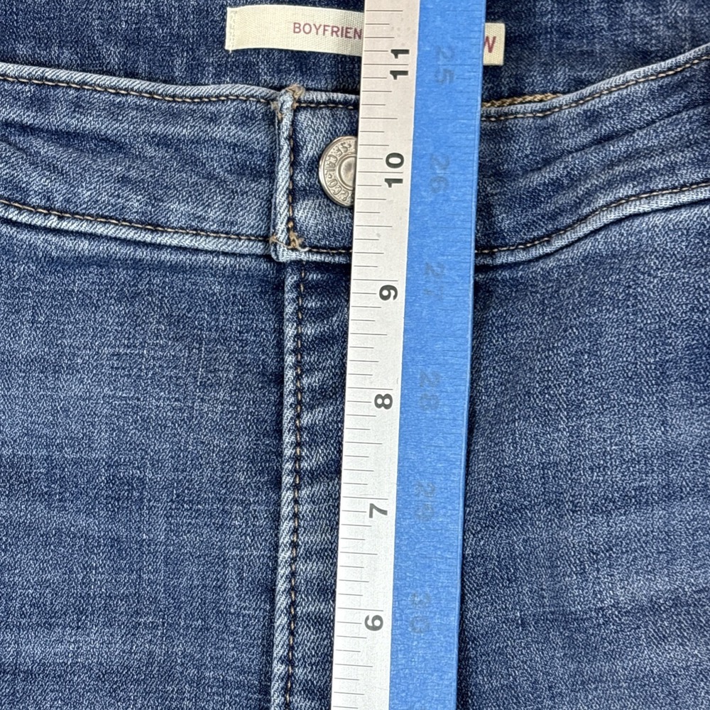 LEVIS Jeans Women 20W Boyfriend Tapered Capri Leg Denim Distressed Blue - Picture 11 of 12